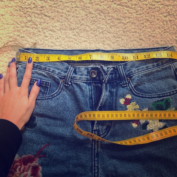 Floral Print Top Trend Woman Jeans Blue - Picture 8 of 8